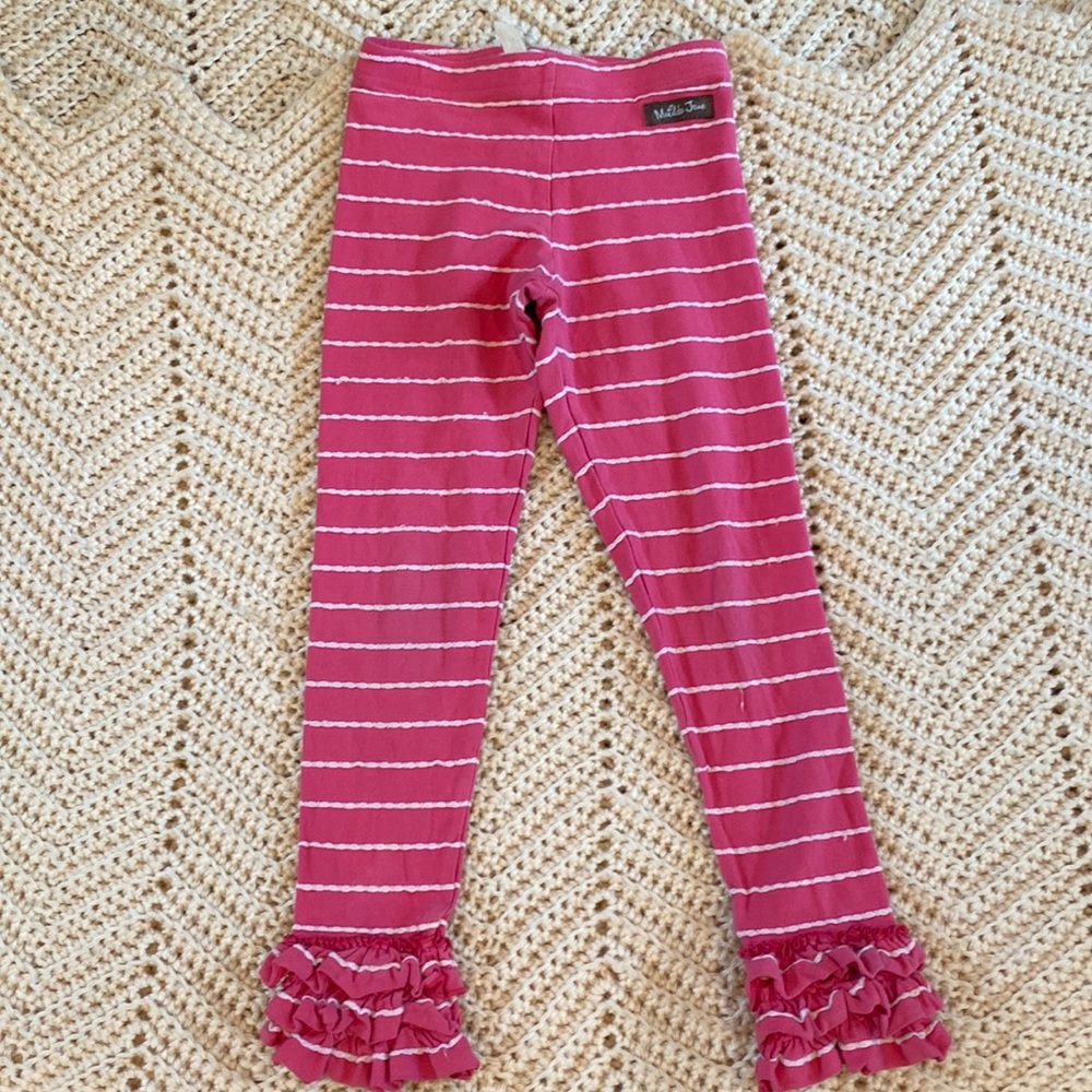 Matilda Jane pink and white leggings size 4